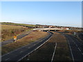 Looking east from the bridleway bridge over the A27