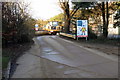 Entrance and warnings at sand quarry