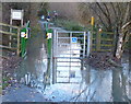 Flooded path in the Watermead Country Park