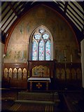 TQ0343 : The east wall of the church at Shamley Green by Shazz
