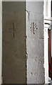 All Saints, Worlington - Graffiti on pillar