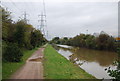 Pylons and National Cycle Route 1 along the Lea Navigation