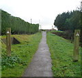 Warning of road crossing ahead on a cycle track near Milkwall