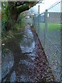 Very wet footpath on the outskirts of Cranleigh