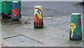 Colourful mosaic bollards