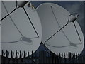 NF7571 : South Clettraval: satellite dishes by Chris Downer
