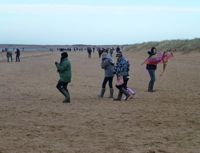TF6742 : Boxing Day crowds on Old Hunstanton Beach by Richard Humphrey