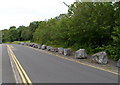 Boulders lining the north side of Penpole Lane, Shirehampton, Bristol