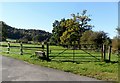 Metal gate by access road to Lye Farm near Uley