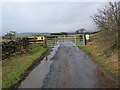 NY8778 : Gated road near Birtley by Oliver Dixon