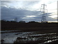 Farmland and pylons off the B1264