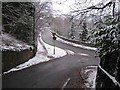 Wintry road junction