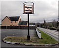 Name sign, The Gate at Llanfrechfa