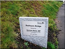 SX9693 : Redhayes Bridge, sign by Alex McGregor