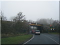 A48 northbound passing under a railway bridge