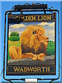 Sign for The Golden Lion, Alresford Road, Fairdown, SO23