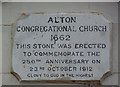 Inscription on the former Congregational chapel