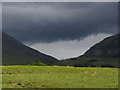 NN2677 : Angry skies towards Lairig Leacach, Grey Corrie by Colin Park