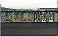 Graffiti on the cycleway bridge over Mill Street East 