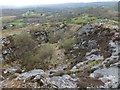 Abandoned gritstone quarry on Carregdwfn