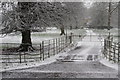 Cattle grid and farm entrance