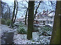 Grangewood Park and view onto Grange Road, after a scattering of snow