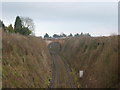 TQ6267 : Railway cutting at Longfield Hill by Marathon