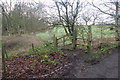 Footpath, stile and waymark by Saltersley Hall Farm