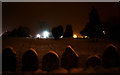 Warsop Church on a snowy night