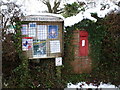 Corscombe: postbox № DT2 115 and noticeboard