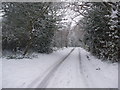 Arkley Lane in the snow