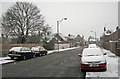 Snow falling in Coleridge Road