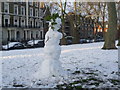 Snowman in Oakley Square Gardens