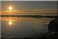 View into the setting sun at Barlinghall Creek