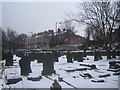 View across the churchyard, Christ Church, Doncaster