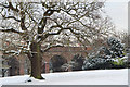 Piccadilly Line Train Crossing Viaduct, Arnos Park, London N11