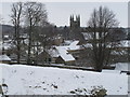 SE6183 : All Saints Church Helmsley in snow from the castle by David Hawgood