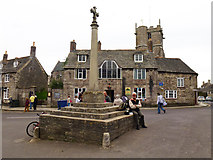 SY9682 : Market cross in the square, Corfe Castle by Phil Champion