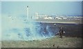 Grass fire, former Croydon aerodrome, 1968