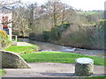 Confluence of stream with the Harbourne River at Harbertonford