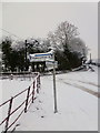 Snowy lane junction