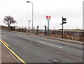 An entrance path to Barry Docks railway station