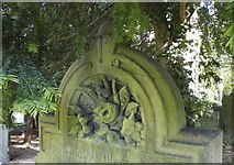 SK3898 : Gravestone Carving Detail in Holy Trinity Parish Church (Old), Wentworth, near Rotherham - 1 by Terry Robinson
