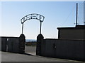 The main gate of Cois na Fhairaige GAA Ground, Pats Road