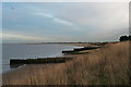 Groynes along the beach behind Humberston Fitties