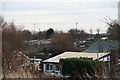 Chalets behind the bank at Humberston Fitties