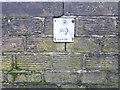 Inscription and washout valve marker plate on Birstall Bridge