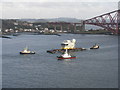 NT1279 : The' Forward Island' of HMS Queen Elizabeth being delivered to Rosyth by M J Richardson