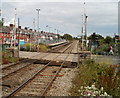 Level crossing through Rhoose Cardiff International Airport railway station