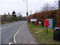 TM4461 : B1122 Aldeburgh Road, Aldringham &  Aldeburgh Road Postbox by Geographer